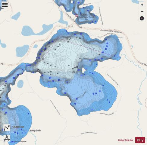 Wabedo (North East Bay) depth contour Map - i-Boating App - Streets