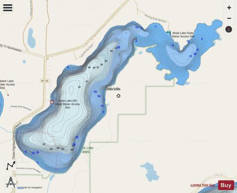 Mule depth contour Map - i-Boating App - Streets