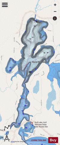 Upper Gull depth contour Map - i-Boating App - Streets