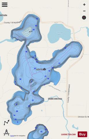 Hattie depth contour Map - i-Boating App - Streets
