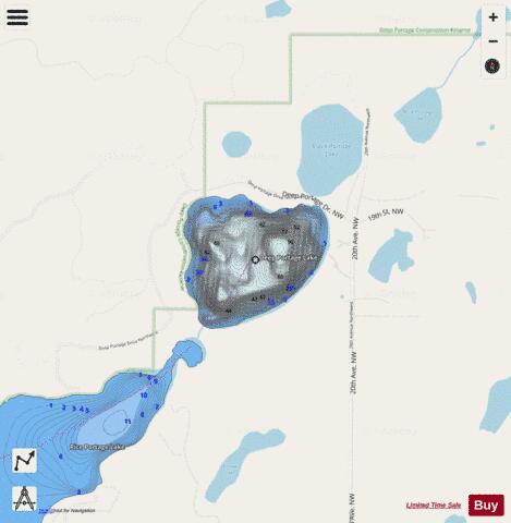 Deep Portage depth contour Map - i-Boating App - Streets