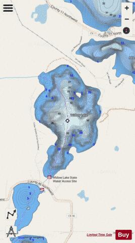 Widow depth contour Map - i-Boating App - Streets