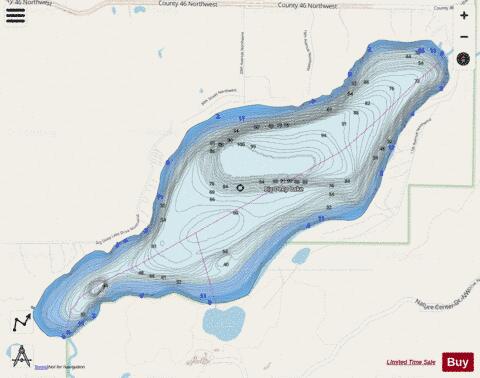 Big Deep depth contour Map - i-Boating App - Streets