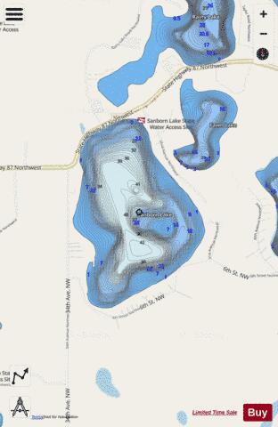 Sanborn depth contour Map - i-Boating App - Streets