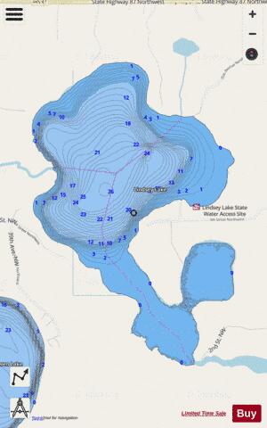 Lind depth contour Map - i-Boating App - Streets