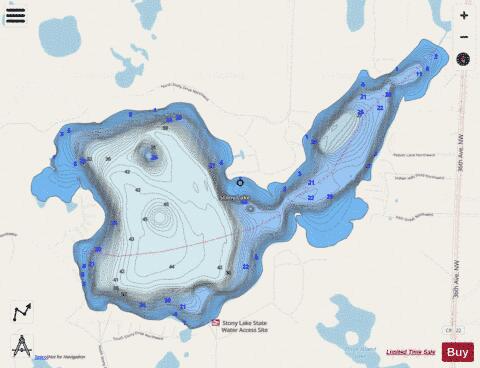 Stony depth contour Map - i-Boating App - Streets