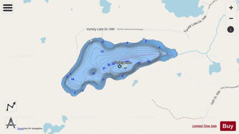 Variety depth contour Map - i-Boating App - Streets