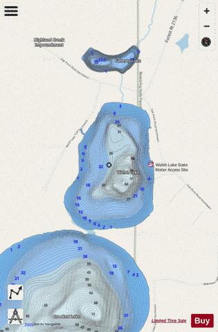 Welch depth contour Map - i-Boating App - Streets