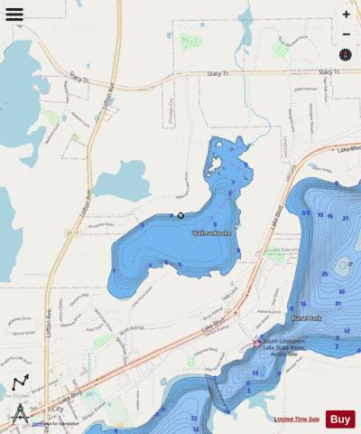 Wallmark depth contour Map - i-Boating App - Streets