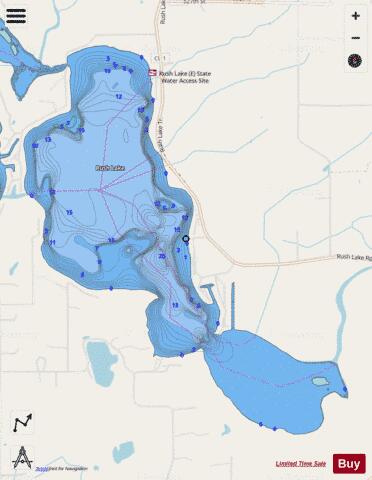 East Rush depth contour Map - i-Boating App - Streets