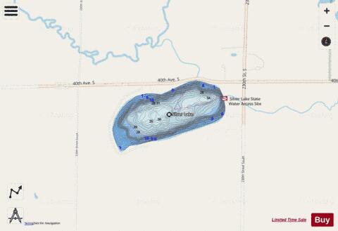 Silver depth contour Map - i-Boating App - Streets