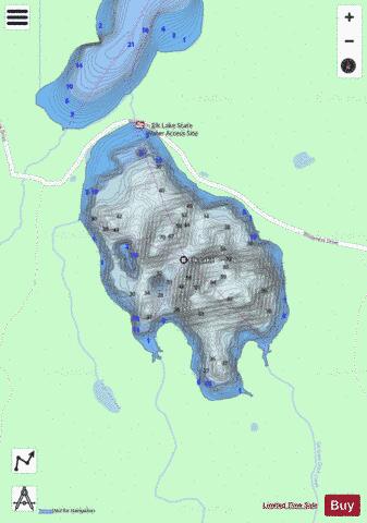 Elk depth contour Map - i-Boating App - Streets