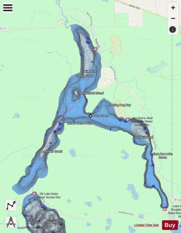 Itasca depth contour Map - i-Boating App - Streets