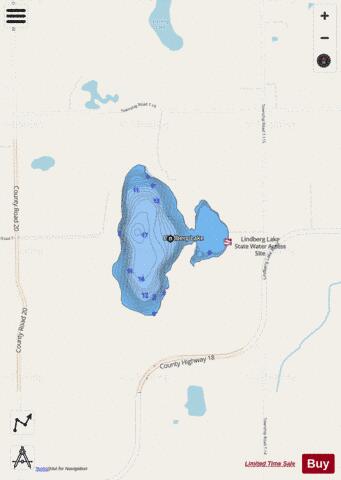 Lindberg depth contour Map - i-Boating App - Streets