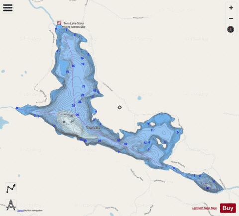 Tom depth contour Map - i-Boating App - Streets