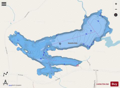 Cascade depth contour Map - i-Boating App - Streets