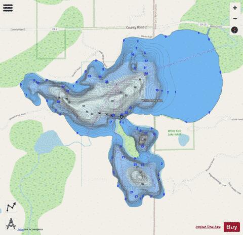 Whitefish depth contour Map - i-Boating App - Streets