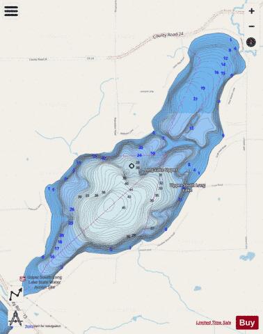 Upper South Long depth contour Map - i-Boating App - Streets
