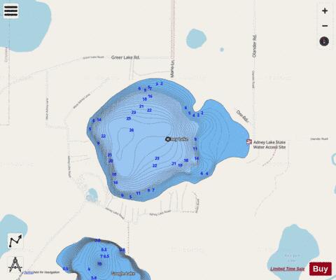 Adney depth contour Map - i-Boating App - Streets