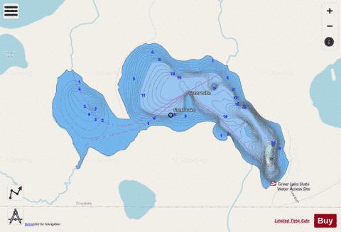 Greer depth contour Map - i-Boating App - Streets