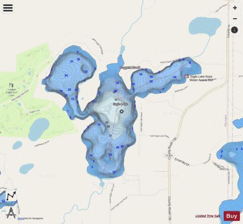 Eagle depth contour Map - i-Boating App - Streets