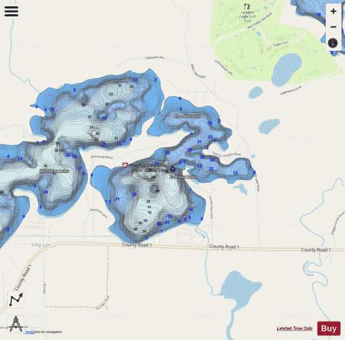 East Fox depth contour Map - i-Boating App - Streets