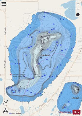 Edward depth contour Map - i-Boating App - Streets