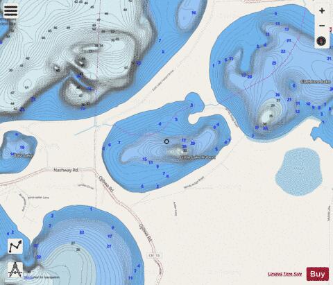 Little Hubert depth contour Map - i-Boating App - Streets