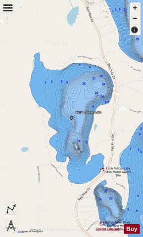 Little Pelican depth contour Map - i-Boating App - Streets
