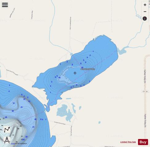 Arrowhead depth contour Map - i-Boating App - Streets