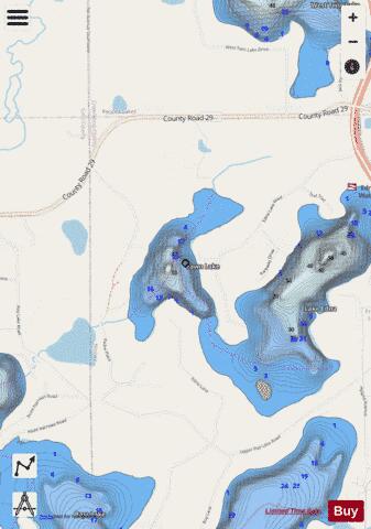 Fawn depth contour Map - i-Boating App - Streets
