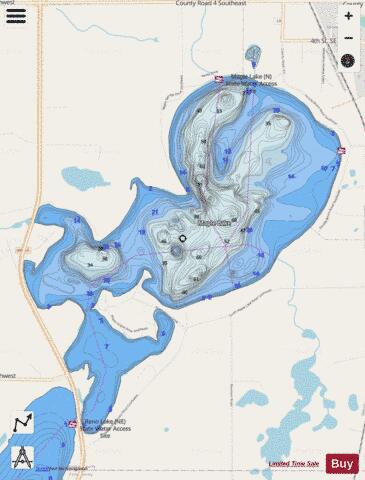 Maple depth contour Map - i-Boating App - Streets