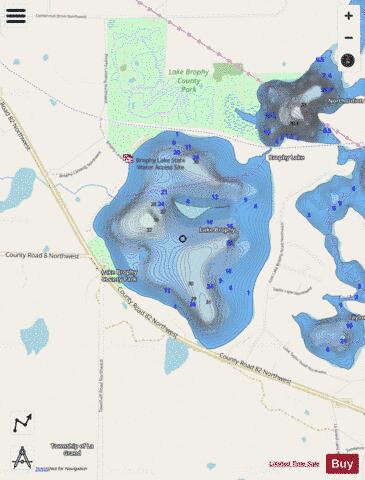 Brophy depth contour Map - i-Boating App - Streets