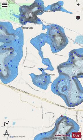 Lottie depth contour Map - i-Boating App - Streets