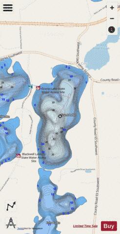 Grants depth contour Map - i-Boating App - Streets