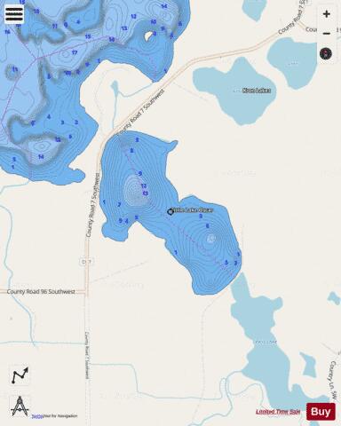 Little Oscar (Main) depth contour Map - i-Boating App - Streets