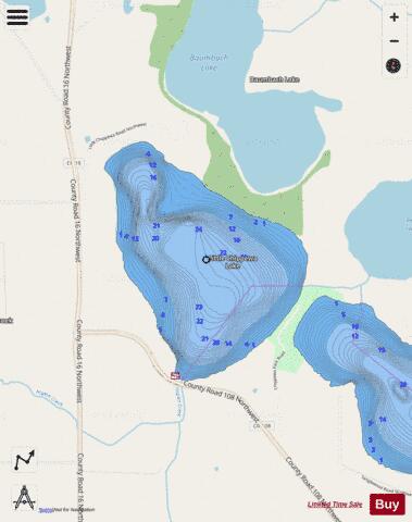 Little Chippewa depth contour Map - i-Boating App - Streets