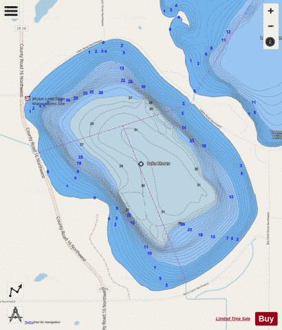 Moses depth contour Map - i-Boating App - Streets
