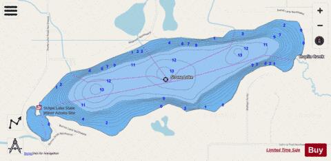 Stowe depth contour Map - i-Boating App - Streets