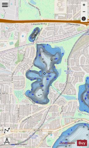 Cedar depth contour Map - i-Boating App - Streets