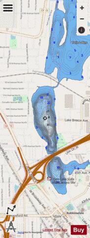 Middle Twin depth contour Map - i-Boating App - Streets