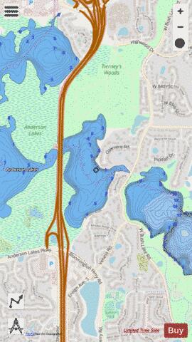Southeast Anderson depth contour Map - i-Boating App - Streets