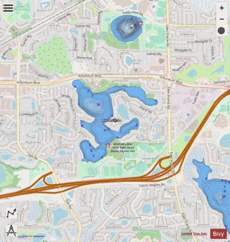 Mitchell depth contour Map - i-Boating App - Streets