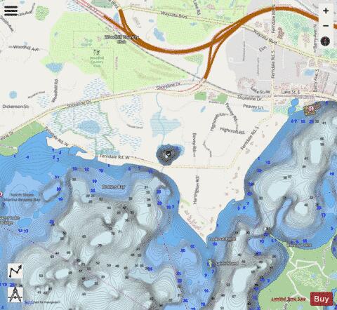 Peavey depth contour Map - i-Boating App - Streets