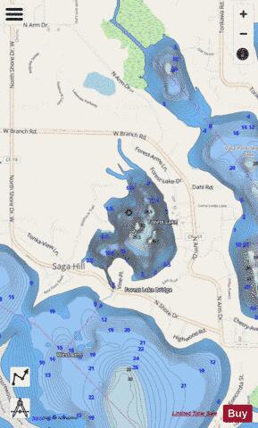 Forest depth contour Map - i-Boating App - Streets