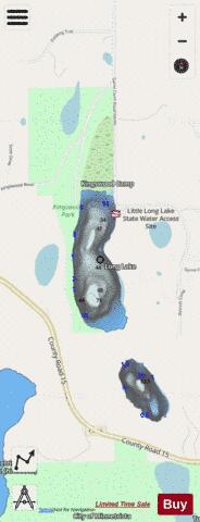 North Little Long depth contour Map - i-Boating App - Streets