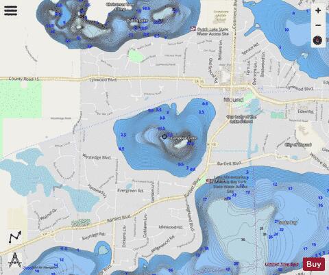 Langdon depth contour Map - i-Boating App - Streets