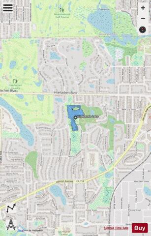 Highland Park Pond depth contour Map - i-Boating App - Streets