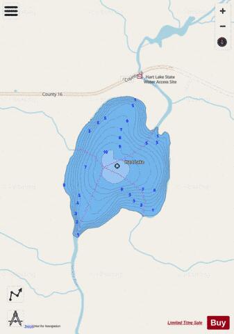 Hart depth contour Map - i-Boating App - Streets