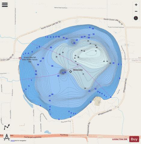 Grace depth contour Map - i-Boating App - Streets